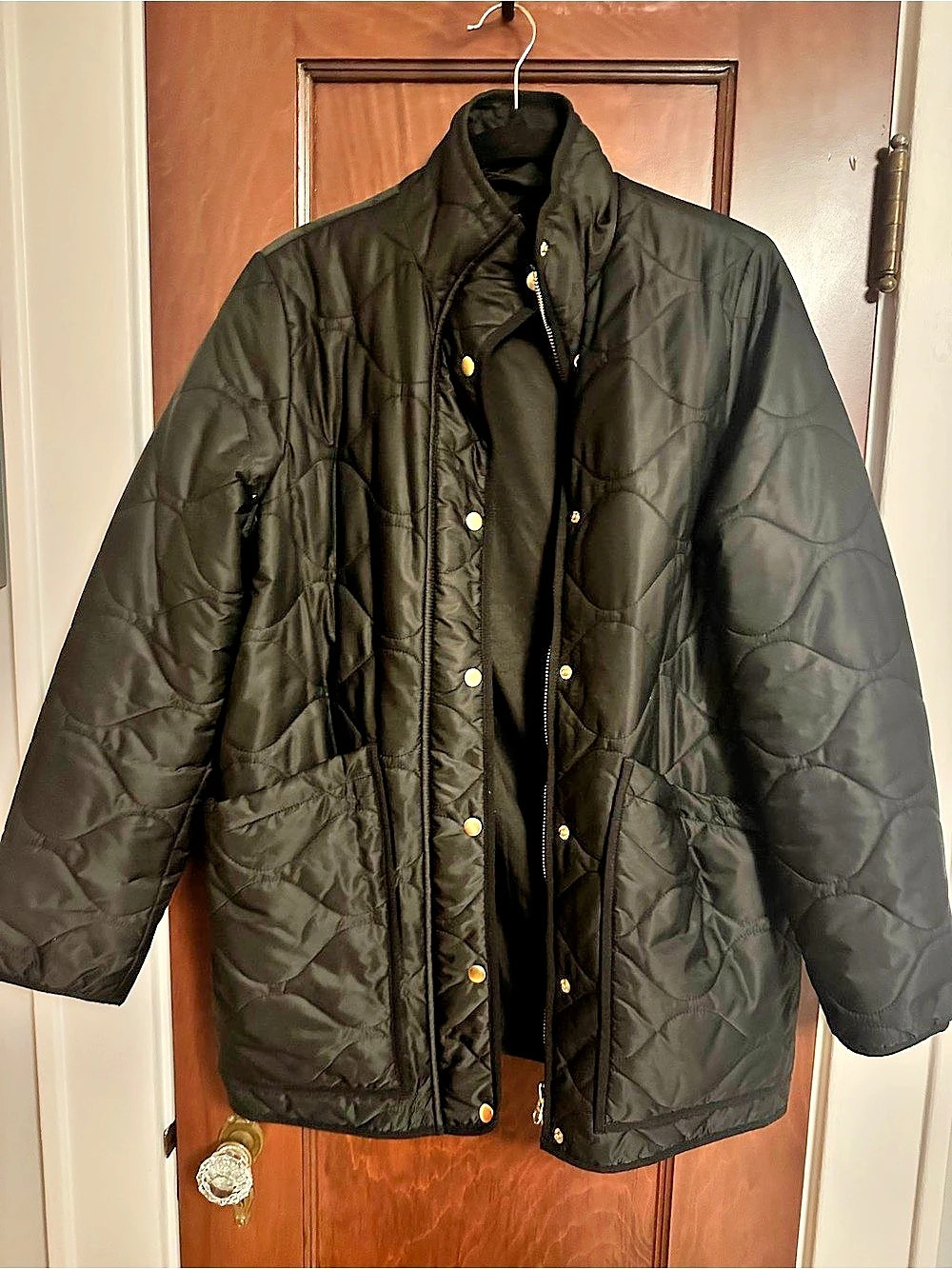 Quince Featherless Quilted Long Puffer Jacket Black